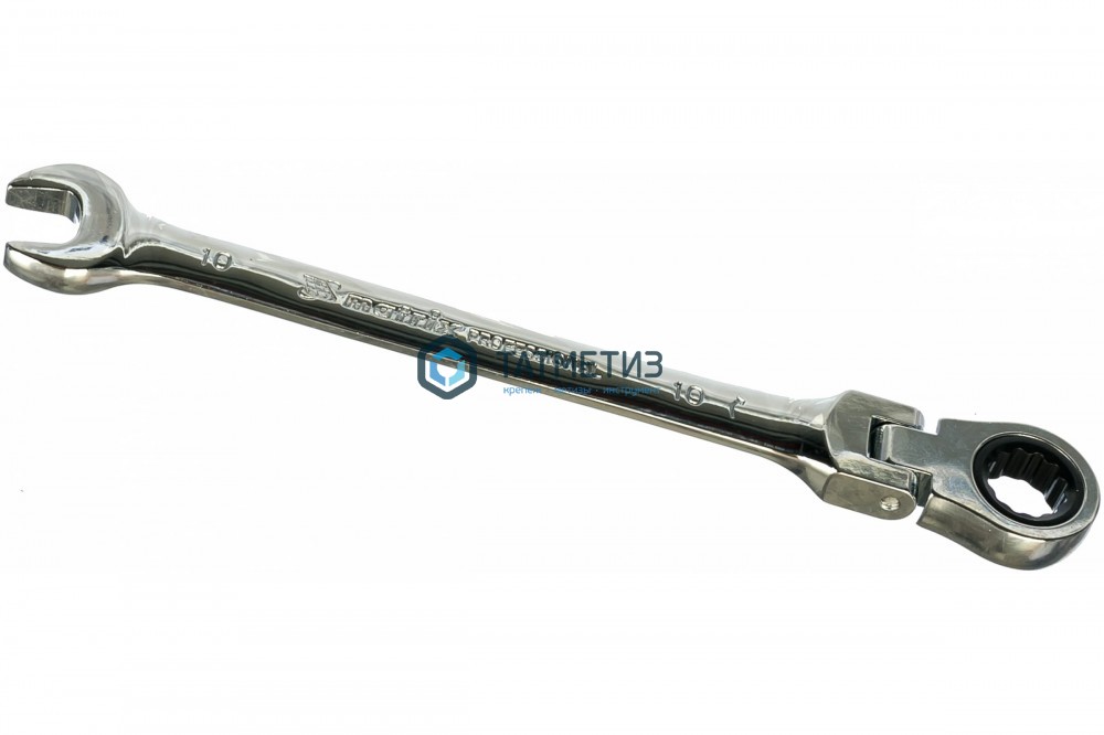 Ключ комбинированный трещоточный,  8мм, CrV, шарнирный, зерк.хром// Matrix -  магазин крепежа  «ТАТМЕТИЗ»