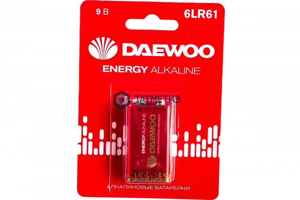 Батарейка алкалиновая тип Крона  6LR61 9В Energy DAEWOO -  магазин «ТАТМЕТИЗ»