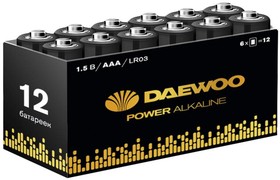 Батарейка алкалиновая тип AAA / LR03 1.5В POWER Pack-12 (уп.12шт) DAEWOO -  магазин «ТАТМЕТИЗ»