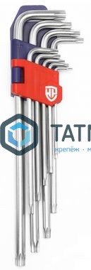 Набор ключей имбусовых TORX, T10-T50, 9 шт, удлин.с отверстием, WORKPRO -  магазин «ТАТМЕТИЗ»