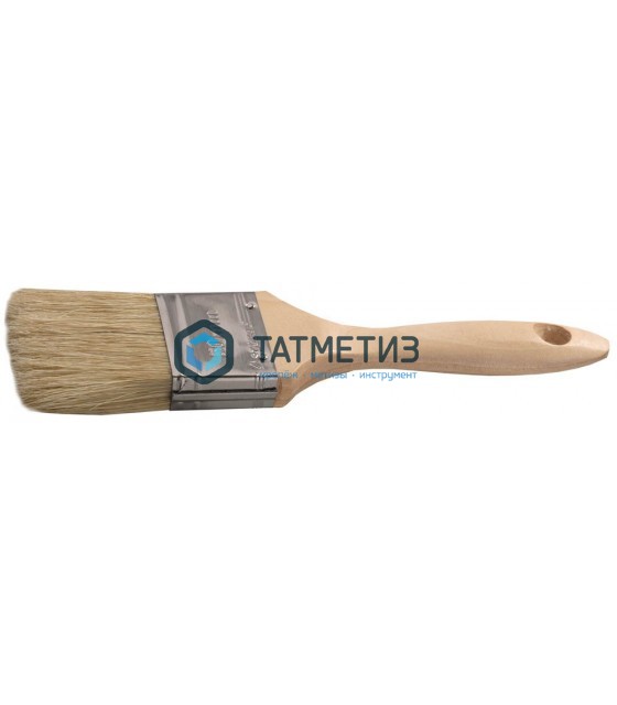 Кисть плоская  50мм "ВЯТКА", деревянная ручка, натуральная щетина, инд. упаковка -  магазин крепежа  «ТАТМЕТИЗ»