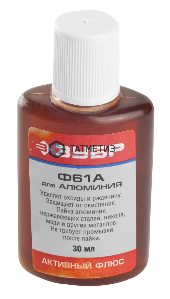 Флюс ЗУБР (для AL), Ф 61или ФТКА, пластиковый флакон, 30мл Флюс ЗУБР (для AL), Ф 61или ФТКА, пластиковый флакон, 30мл