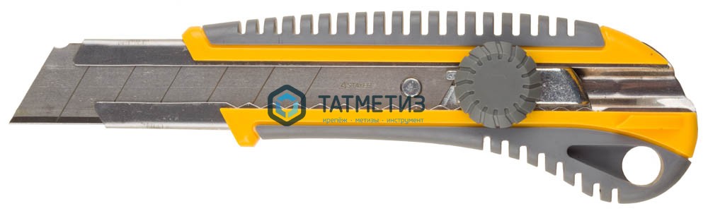 Нож 25мм STAYER "PROFI" механический фиксатор, двухкомпонентный корпус -  магазин крепежа  «ТАТМЕТИЗ»