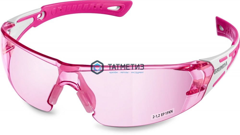 Очки защитные открытого типа, розовые, двухкомпонентные дужки GRINDA GR-7 -  магазин крепежа  «ТАТМЕТИЗ»