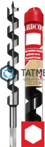 Сверло по дереву, спираль Левиса 22х230 мм, 6-гр.хвостовик, "Hardcore" -  магазин крепежа «ТАТМЕТИЗ»