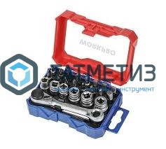 Набор бит с мини трещоткой 1/4", CR-V PRO, 24 предм, кейс, WORKPRO -  магазин «ТАТМЕТИЗ»