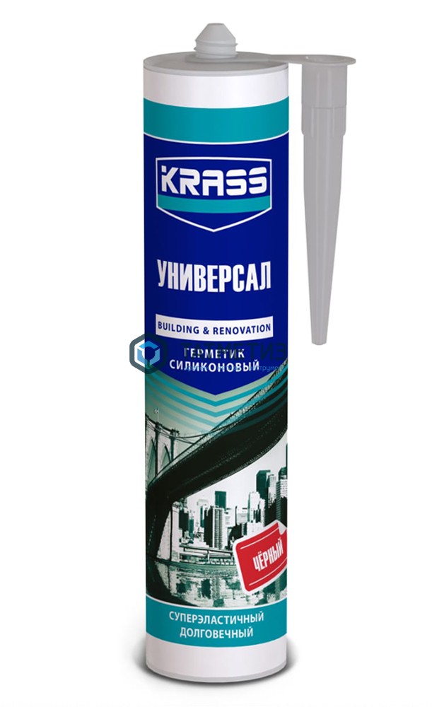 Герметик силиконовый KRASS универсальный ЧЕРНЫЙ 300 ml./12 -  магазин крепежа «ТАТМЕТИЗ»