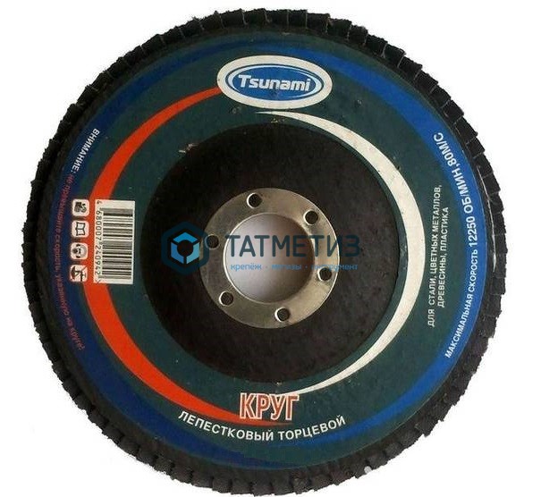 Круг лепестковый торцевой TSUNAMI  для шлифования, 125 х 22 мм, зерно Р36 -  магазин крепежа  «ТАТМЕТИЗ»