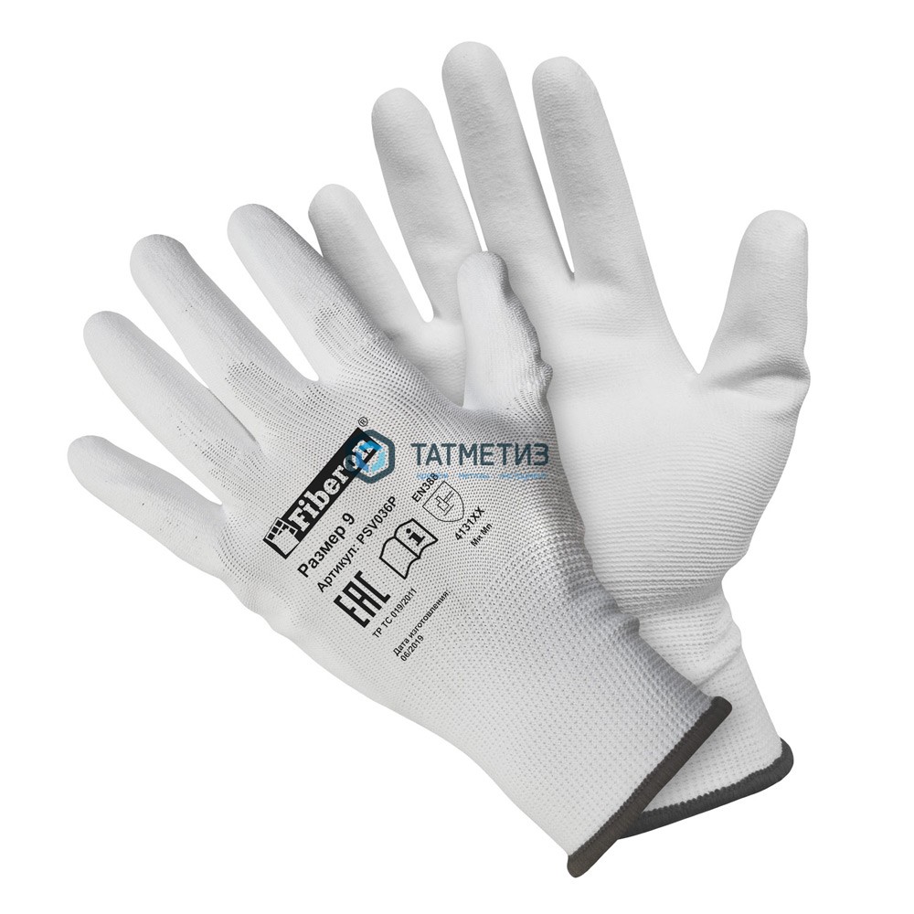 Перчатки полиэстер с полиуретановым покрытием, Fiberon, р. 9 (L) -  магазин крепежа  «ТАТМЕТИЗ»