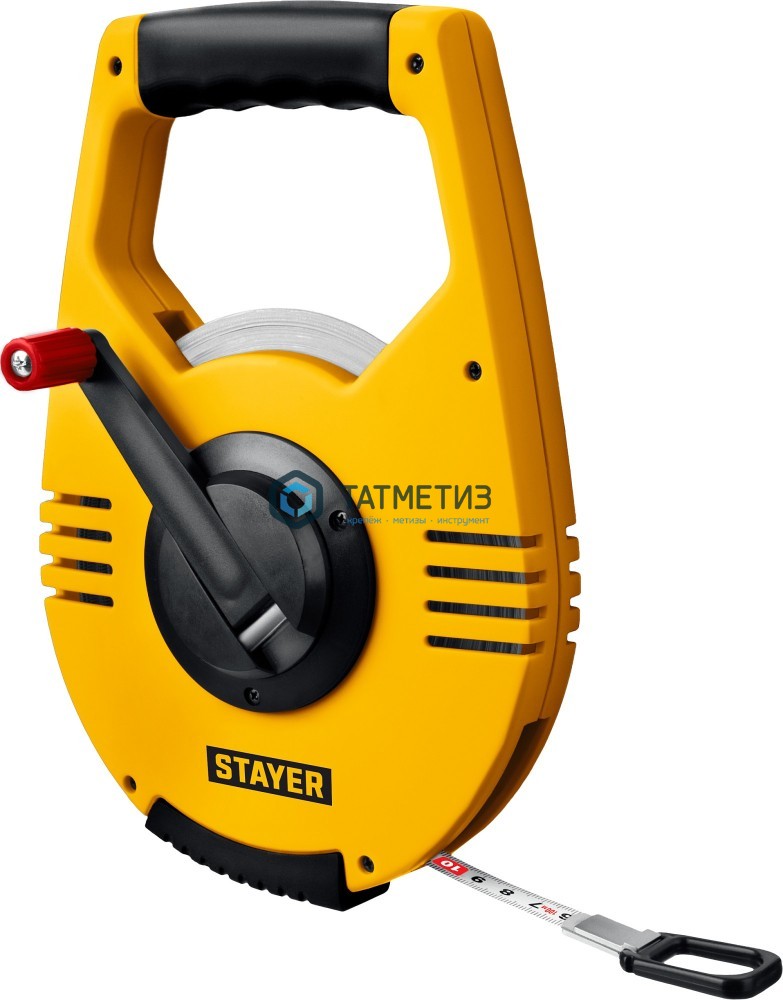 Мерная лента 100 м STAYER RACER геодезическая, стальное полотно 12,5мм | «ТАТМЕТИЗ» Мерная лента 100 м STAYER RACER геодезическая, стальное полотно 12,5мм - магазин крепежа «ТАТМЕТИЗ»