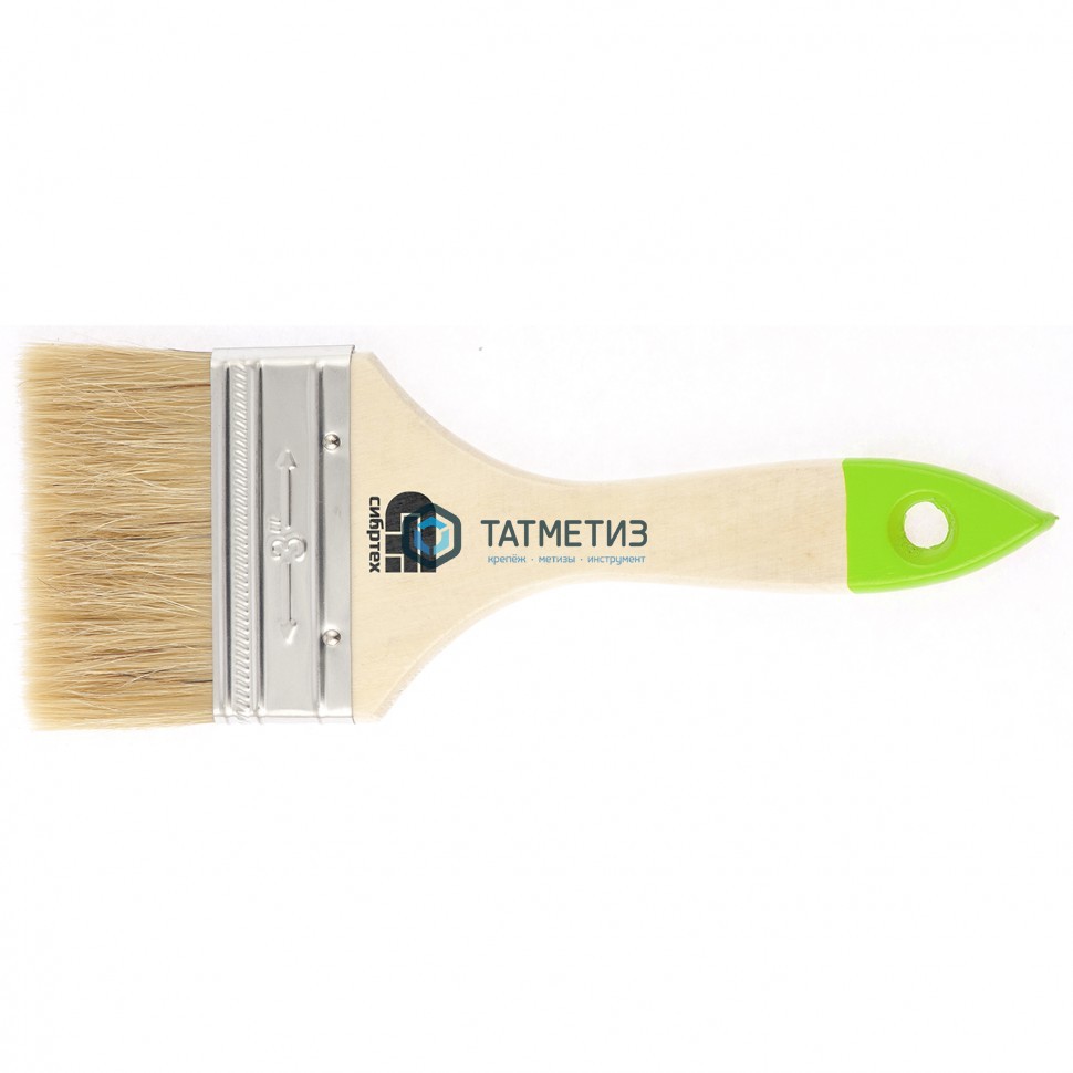 Кисть плоская  75мм, натуральная щетина, деревянная ручка // Сибртех -  магазин крепежа «ТАТМЕТИЗ»