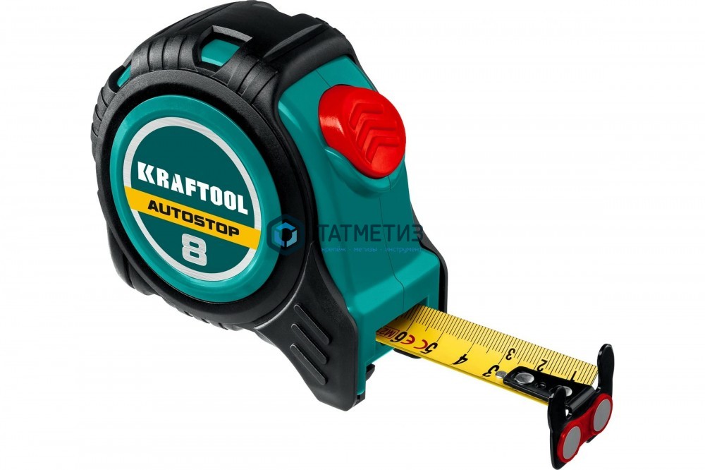 Рулетка KRAFTOOL AutoStop  8м/25мм, профессиональная, с автостопом -  магазин крепежа  «ТАТМЕТИЗ»