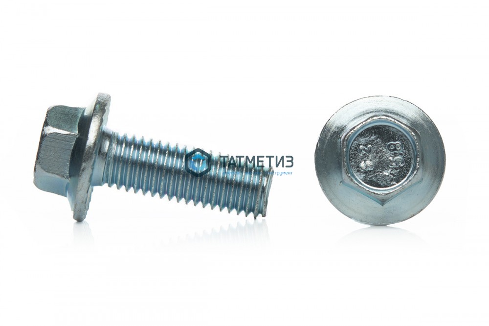 Болт с фланцем DIN 6921 М 6 х 40  КП 8.8 оц |  «ТАТМЕТИЗ» Болт с фланцем DIN 6921 М 6 х 40  КП 8.8 оц -  магазин крепежа «ТАТМЕТИЗ»
