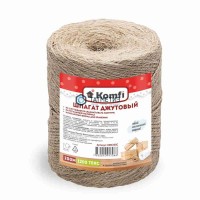 Шпагат джутовый, 2 мм x 200 м, 1200 Текс, цилиндр, Komfi/40 | «ТАТМЕТИЗ» Шпагат джутовый, 2 мм x 200 м, 1200 Текс, цилиндр, Komfi/40 - магазин крепежа «ТАТМЕТИЗ»