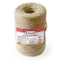 Шпагат джутовый, 2 мм x 100 м, 1200 Текс, цилиндр, Komfi/60 | «ТАТМЕТИЗ» Шпагат джутовый, 2 мм x 100 м, 1200 Текс, цилиндр, Komfi/60 - магазин крепежа «ТАТМЕТИЗ»