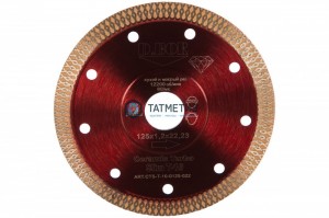 Диск алмазный сплошной 125 х 22,23 х 10 х 1,2 мм Ceramic Turbo Slim T-10 D.BOR -  магазин крепежа «ТАТМЕТИЗ»