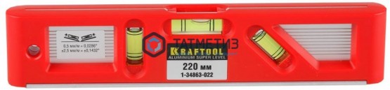 Уровень KRAFTOOL "DIRECTOR LEVEL" с магнитом, 3 ампулы, 220мм -  магазин крепежа «ТАТМЕТИЗ»
