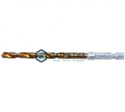 Сверло по металлу  5,0 мм, HSS, нитридтитановое покрытие, 6-гранный хвостовик// MATRIX -  магазин крепежа «ТАТМЕТИЗ»