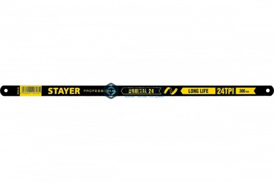 Полотна STAYER для ножовки по металлу односторонние 13х300мм, 24 TPI, Bimetal-24, унив. рез -  магазин крепежа «ТАТМЕТИЗ»