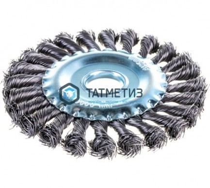 Щетка для УШМ дисковая 125 мм, 22мм, крученая стальная проволока 0,5мм MIRAX | «ТАТМЕТИЗ» Щетка для УШМ дисковая 125 мм, 22мм, крученая стальная проволока 0,5мм MIRAX - магазин крепежа «ТАТМЕТИЗ»