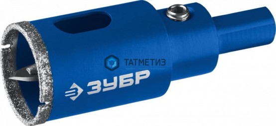 Коронка алмазная по кафелю и стеклу, d=68 мм, зерно Р 60, в сборе, ЗУБР Профессионал -  магазин крепежа «ТАТМЕТИЗ»