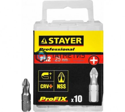 Биты STAYER, хвостовик C 1/4", TORX 8, 25мм, 10шт -  магазин крепежа «ТАТМЕТИЗ»
