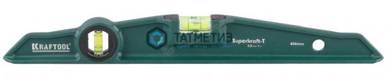 Уровень KRAFTOOL "SUPERKRAFT-T" литой, 2 ампулы, 0,5 мм/м, 400 мм -  магазин крепежа «ТАТМЕТИЗ»