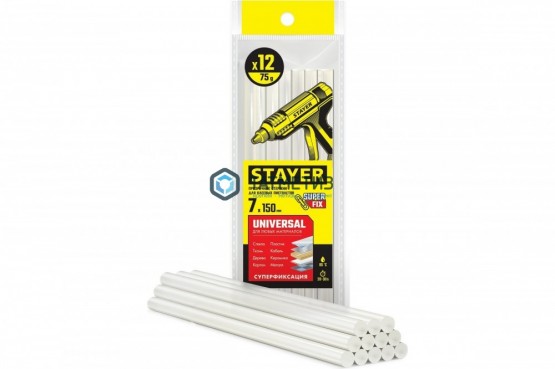 Стержни STAYER Universal для клеевого пистолета, прозр., унив., d 7 мм х 150 мм 12 шт (75 г) -  магазин крепежа «ТАТМЕТИЗ»