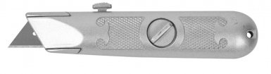 Нож ЗУБР с трапециевидным лезвием тип А24, метал. корпус, выдвижное лезвие с автом. фиксацией -  магазин крепежа  «ТАТМЕТИЗ»