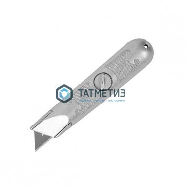 Нож ЗУБР с трапециевидным лезвием тип А24, метал.корпус, кассета для хран. лезвий -  магазин крепежа  «ТАТМЕТИЗ»