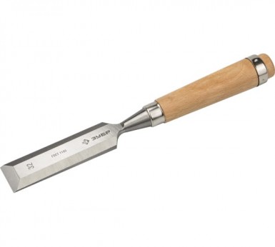 Стамеска-долото 32 мм, ЗУБР "ЭКСПЕРТ" с деревянной ручкой, хромованадиевая -  магазин крепежа  «ТАТМЕТИЗ»