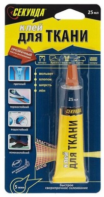Клей СЕКУНДА для ткани, прозрачный, 25 г, AVIORA -  магазин крепежа  «ТАТМЕТИЗ»