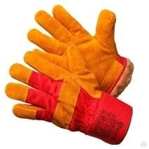 Перчатки спилок оранж мех мутон -  магазин крепежа  «ТАТМЕТИЗ»