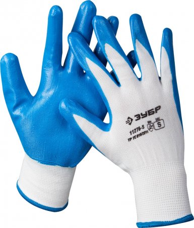 Перчатки ЗУБР маслостойкие для точных работ, с нитриловым покрытием, размер S (7) -  магазин крепежа  «ТАТМЕТИЗ»