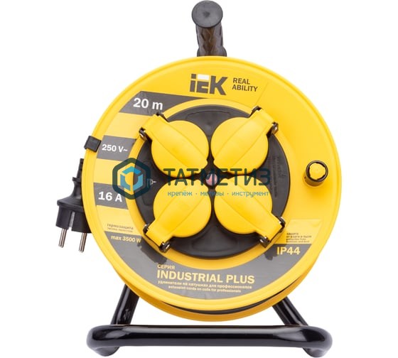 Удлинитель на кат. 4х20м с/з 16А IP44 УК20 "Industrial plus" с термозащ. 3х1.5 ИЭК Удлинитель на кат. 4х20м с/з 16А IP44 УК20 "Industrial plus" с термозащ. 3х1.5 ИЭК
