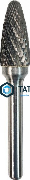 Борфреза твердосплавная №350, 16 х 25 х 70 мм, d хв.= 6 мм, Форма F - парабола с радиусом, Двойная з