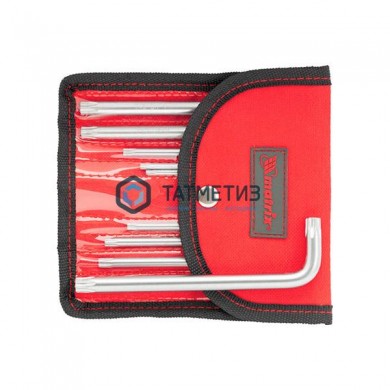Набор ключей имбусовых TORX-TORX Tamper, T10-T50, CrV, 9 шт., короткие, сатин., чехол// MATRIX -  магазин крепежа «ТАТМЕТИЗ»