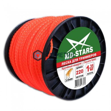 Леска для триммера квадратная крученая 4.0мм х 83м, 1350 г, SQUARE TWIST, MD-STARS -  магазин крепежа «ТАТМЕТИЗ»