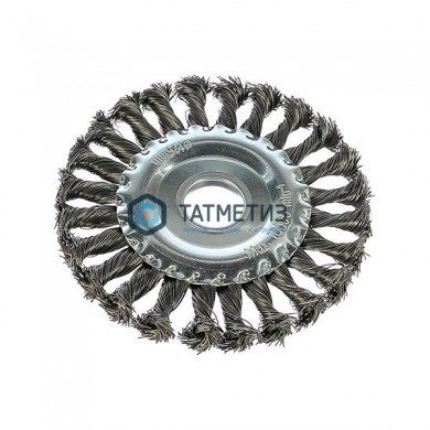 Щетка для УШМ дисковая 125 мм, 22мм, крученая стальная проволока 0,5мм MIRAX | «ТАТМЕТИЗ» Щетка для УШМ дисковая 125 мм, 22мм, крученая стальная проволока 0,5мм MIRAX - магазин крепежа «ТАТМЕТИЗ»