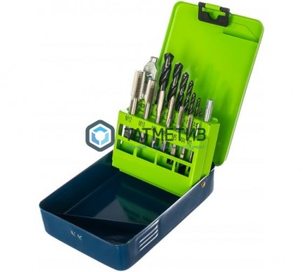 Набор сверл (2, 5-10, 2), метчиков(М3-М12), 15 предметов СИБРТЕХ | «ТАТМЕТИЗ» Набор сверл (2, 5-10, 2), метчиков(М3-М12), 15 предметов СИБРТЕХ - магазин крепежа «ТАТМЕТИЗ»