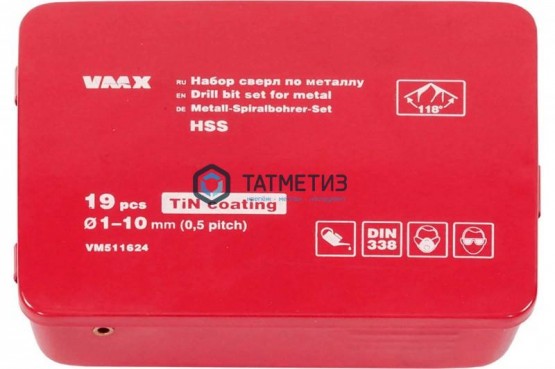 Набор сверл по металлу, 1-10 мм, 19 шт, шаг 0,5, блистер -  магазин крепежа «ТАТМЕТИЗ»