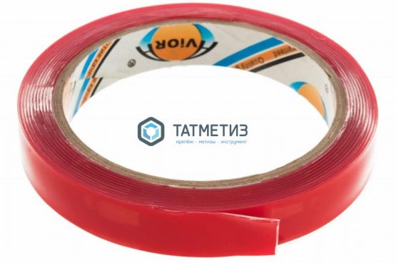 Лента клейкая двусторонняя, 15 мм х 3 м, сверхпрочная, на акриловой основе, прозрачная AVIORA -  магазин крепежа «ТАТМЕТИЗ»